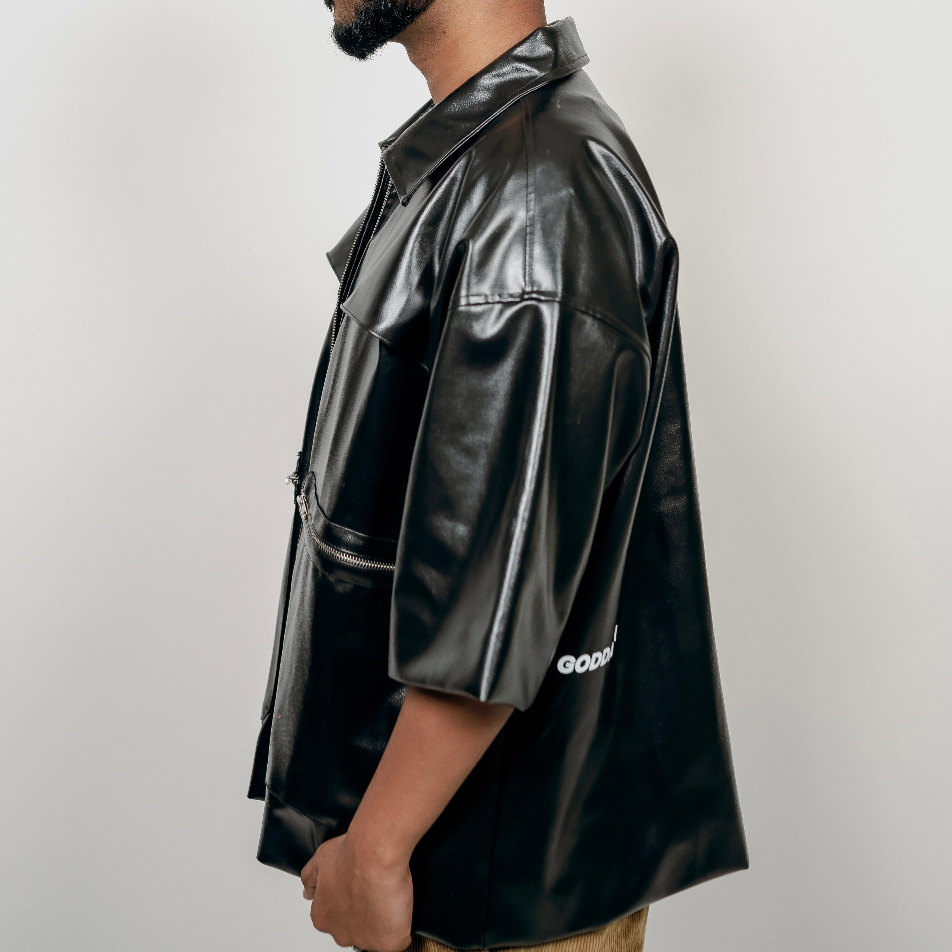 Leather Black Zipper