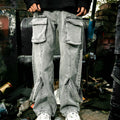 Grey Stripes Jeans