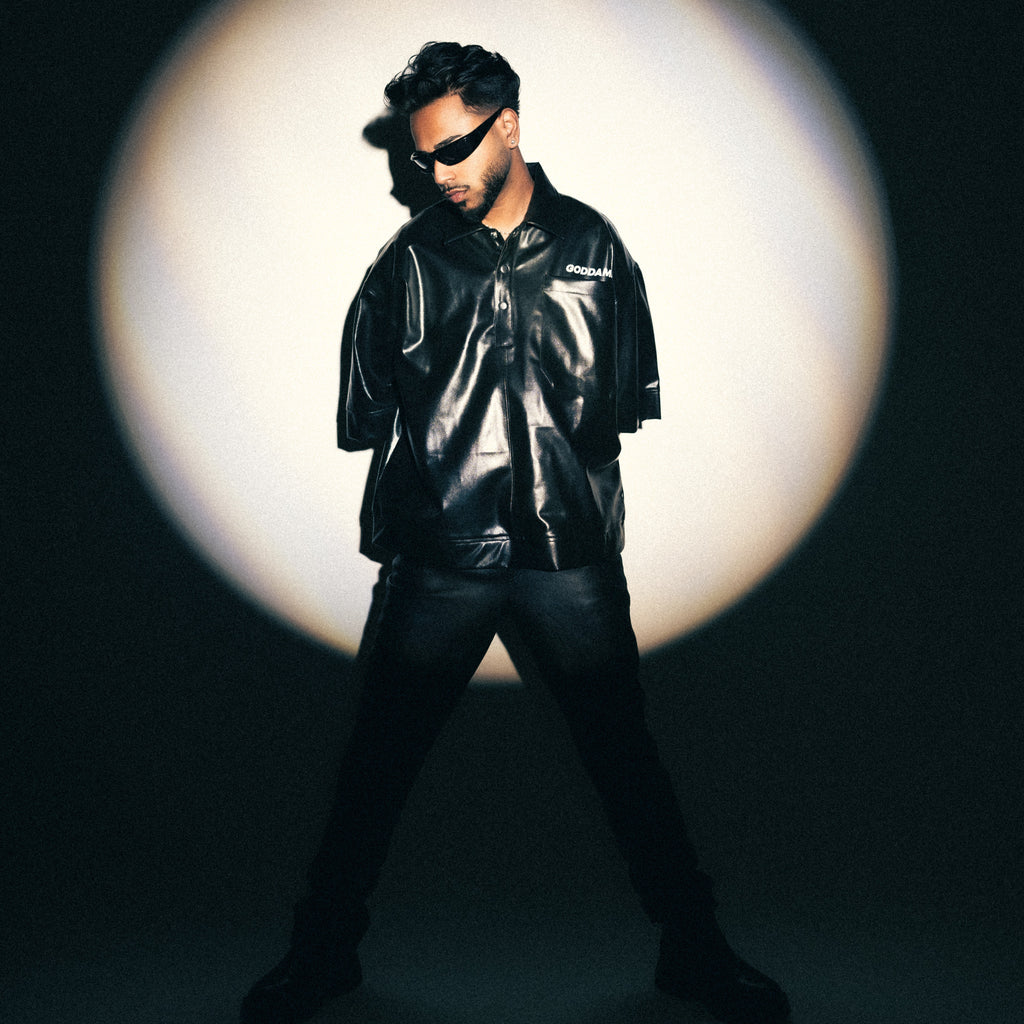 Classy black leather shirt